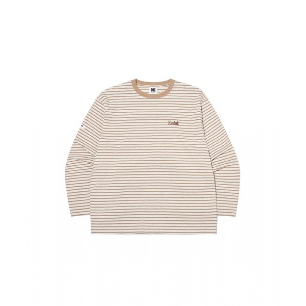 コダックカラーアイストライプロングスリーブ T シャツアイボリー