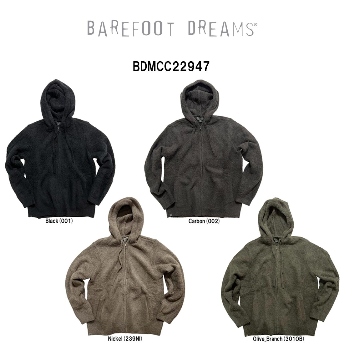 BAREFOOT DREAMS パーカー ジップ フーディー コージーシック ポケット シンプル ルームウェア メンズ リラックス BDMCC22947