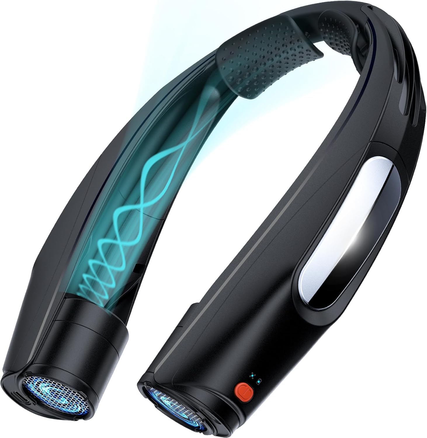 FLDET 首掛け扇風機 [2025アップグレード] ネックファン 6段階調節 13000RPM 超強風 最長20時間動作 携帯扇風機 ポータブルファン 倉庫作業 山登り/徒歩/工事現場/農作業/釣り