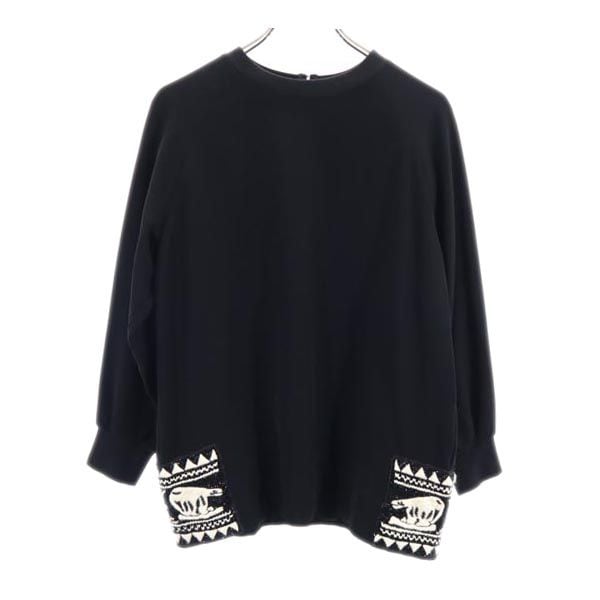 ワイズ 日本製 長袖 カットソー ブラック系 Ys バックジップ レディース