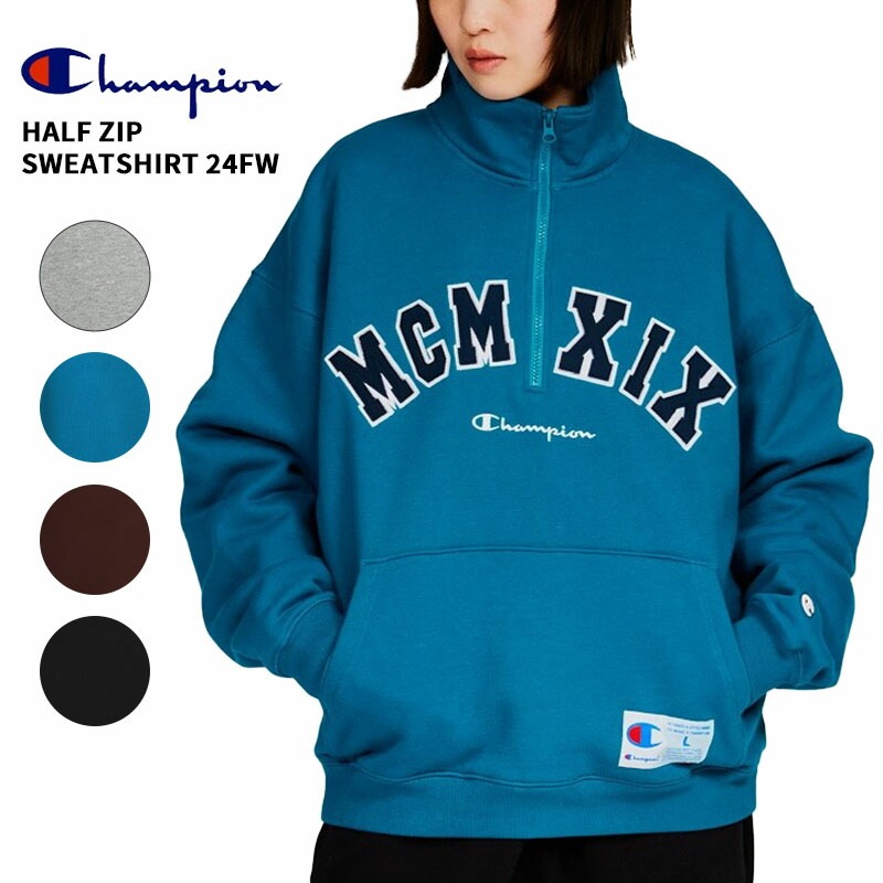 チャンピオン トレーナー メンズ ハーフジップスウェットシャツ 24FW C3-A019 アクションスタイル 秋 冬