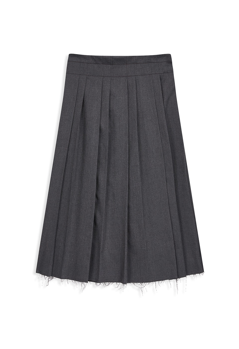 【OPEN Yy】 PLEATED WRAP MAXI SKIRT : GRAY