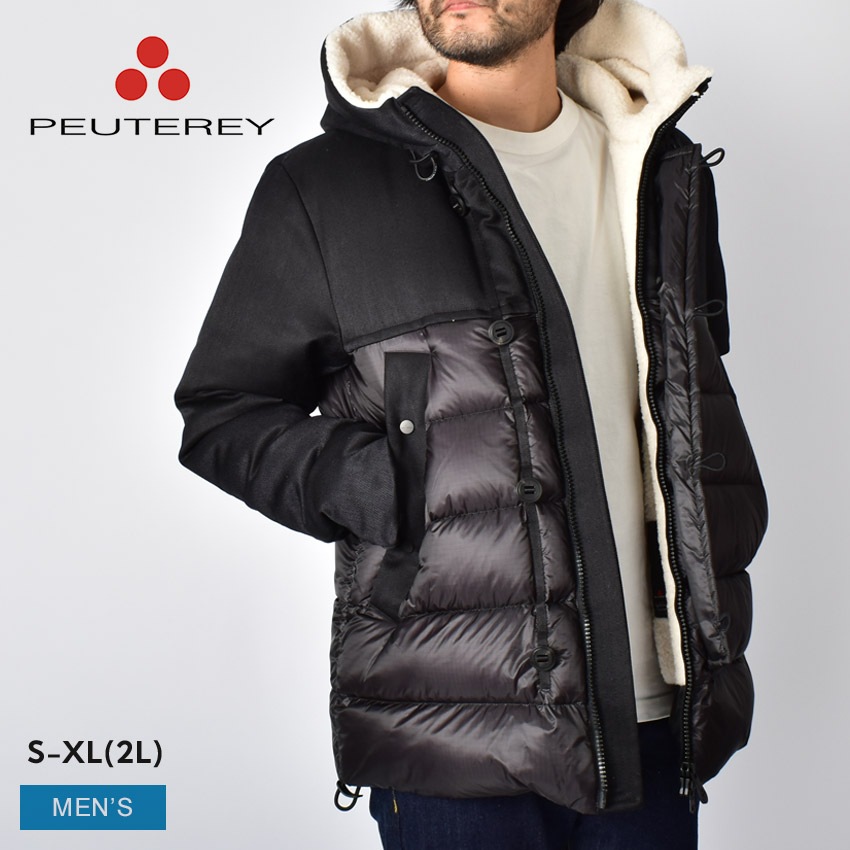 メンズ アウター ダウン 撥水 はっ水 上着 通勤 防寒 保温 ポケット ショート丈 カジュアル LICH TV BMAT 01 ECOFUR PEU4909 01151783 シンプル