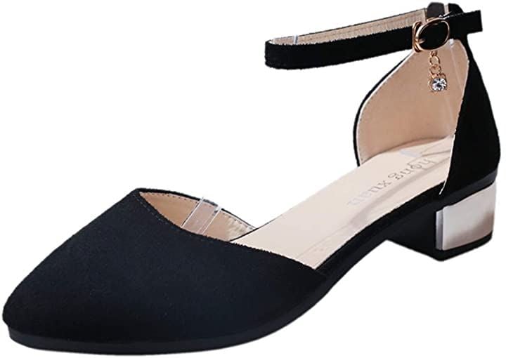 安定感 ローヒール ストラップ パンプス レディース おしゃれ チャーム 付き 歩きやすい シューズ 靴 22.5cm( ブラック, 22.523.0 cm)