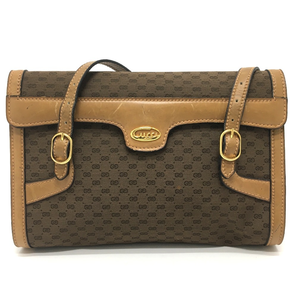 ショルダーバッグ 067 オールドグッチ マイクロGG カバン トートバッグ GGキャンバス/レザー ブラウン