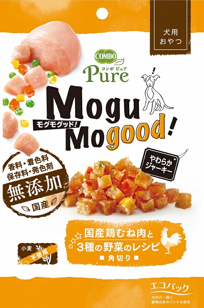 （まとめ買い）日本ペットフード コンボ ピュア ドッグ モグモグッド! 国産鶏むね肉と3種類の野菜のレシピ 角切り 50g 犬用おやつ [x12]