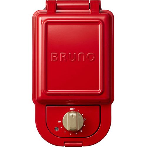 色：レッド ブルーノ BRUNO ホットサンドメーカー 耳まで焼ける 電気 シングル レッド BOE