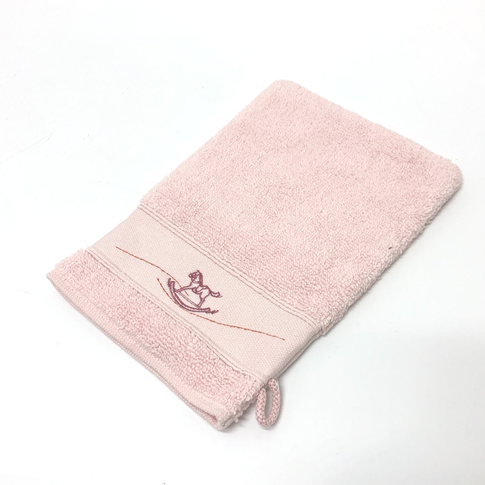 タオル ロゴ ハンド ベビー タオル 赤ちゃん ベイビー 袋 タオルポーチ コットン ピンク