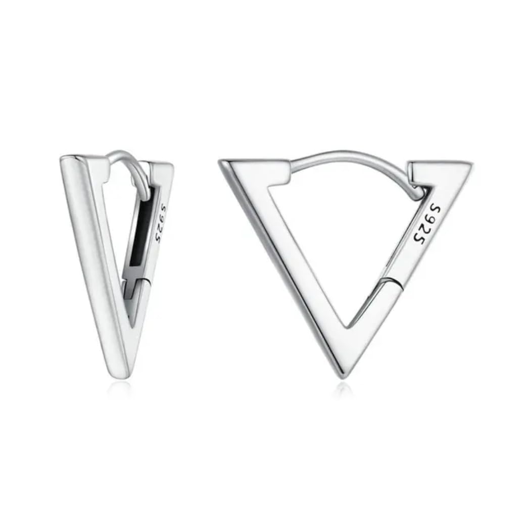 [iroha mode]フープピアス 金属アレルギー対応 S925 スターリングシルバー シンプル 三角 トライアングル レディース メンズ ユニセックス 男女兼用 アクセサリー 人気 K18コーティ