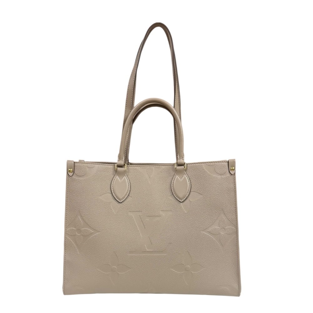 ルイヴィトン オンザゴーMM モノグラムアンプラント ショルダーバッグ モノグラムアンプラント M45607 ベージュ LOUIS VUITTON 中古
