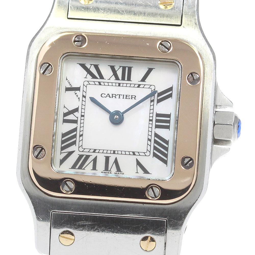 カルティエ CARTIER サントスガルベSM YGコンビ クォーツ レディース _838408【中古】