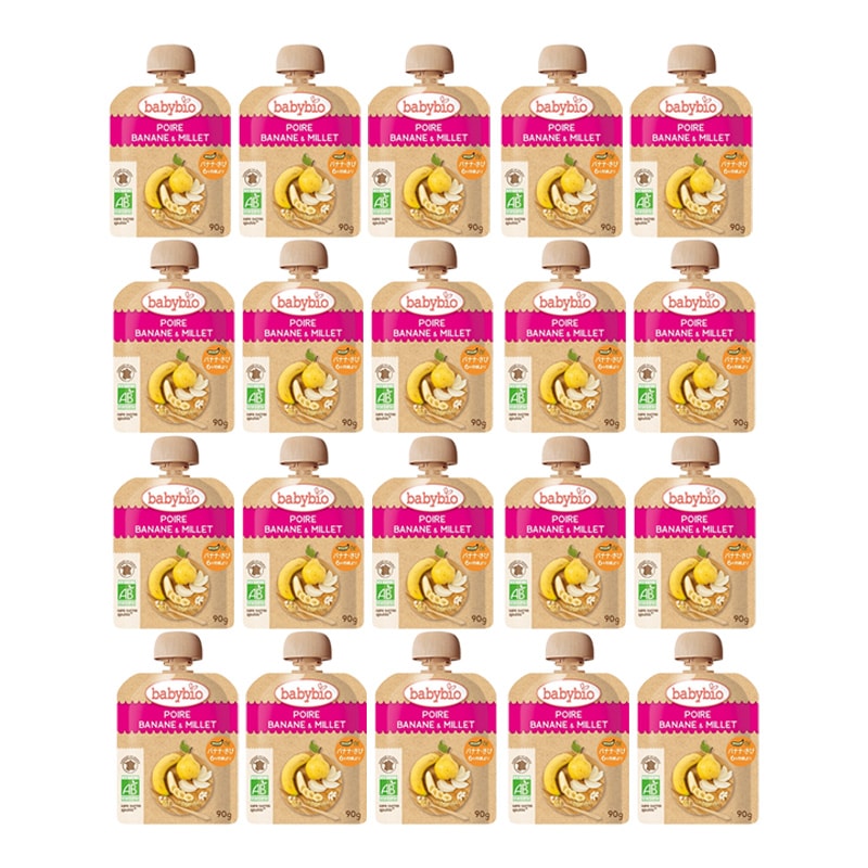 ベビースムージー 洋なし ・ バナナ ・ きび 90g 20食セット オーガニック 無添加 赤ちゃん 6ヶ月頃から 離乳食 おやつ フルーツ 野菜