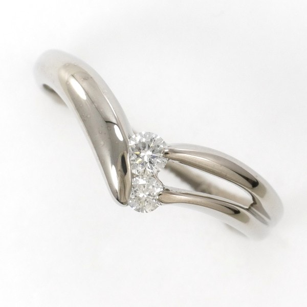 K14 14金 WG リング 指輪 11.5号 ダイヤ 0.13 ジュエリー 中古