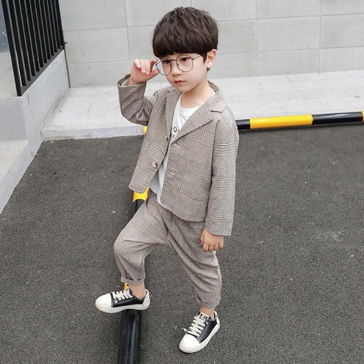子スーツキッズスーツ男の子小学生低学高学ベビー入学式卒業式発l表会カジュアル長袖ジャケットロングパンツ2点セットウ