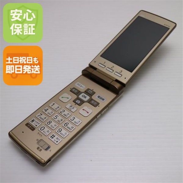 超美品 au KYF32 かんたんケータイ ゴールド ガラケー 148