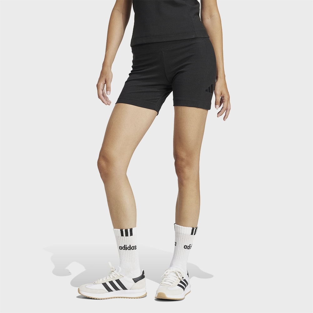 アディダスALL SZN リブ付きハイウエストバイクショーツ-ブラック/JJ1231