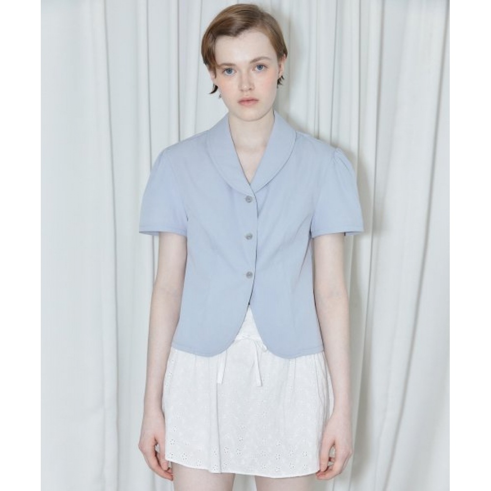 SINOON Vネックハーフブルージャケット (グレーがかったブルー)