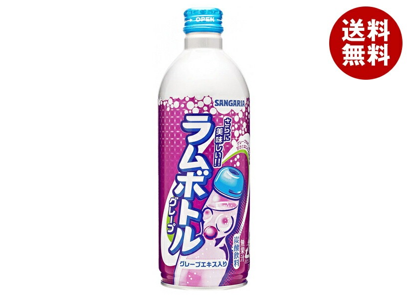 サンガリア グレープラムボトル 500gボトル缶＊24本入＊(2ケース)