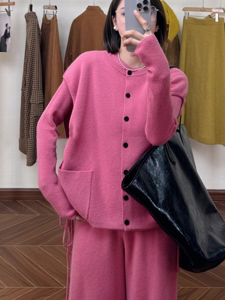 【2枚購入で 2oo円OFF!】人気なリプニット 3点セット 秋冬 新作 セーター ニット 上下セット レディースセットアップ ニット アウター 2025福袋