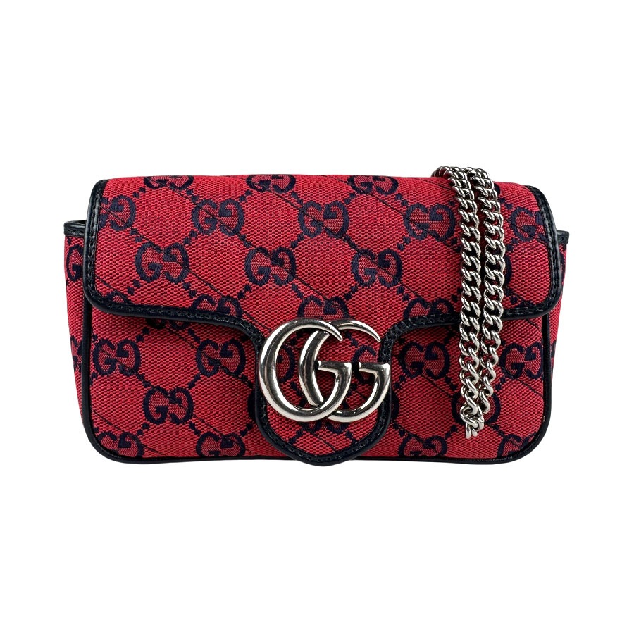 グッチ GUCCI ショルダーバッグ GGマーモント GGキャンバス レッド×ネイビー レディース 661332 z5699
