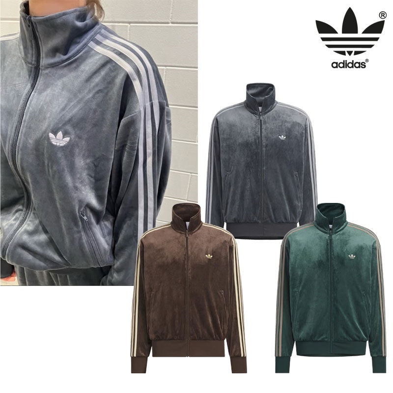 KD9373 KD9374 KD9375 FIREBIRD VELOUR TRACK TOP 25FW新作 スタンド襟 フルジップ 3ストライプ ロゴ刺繍 ジップポケット 普段 伸縮 快適性 きれいめ
