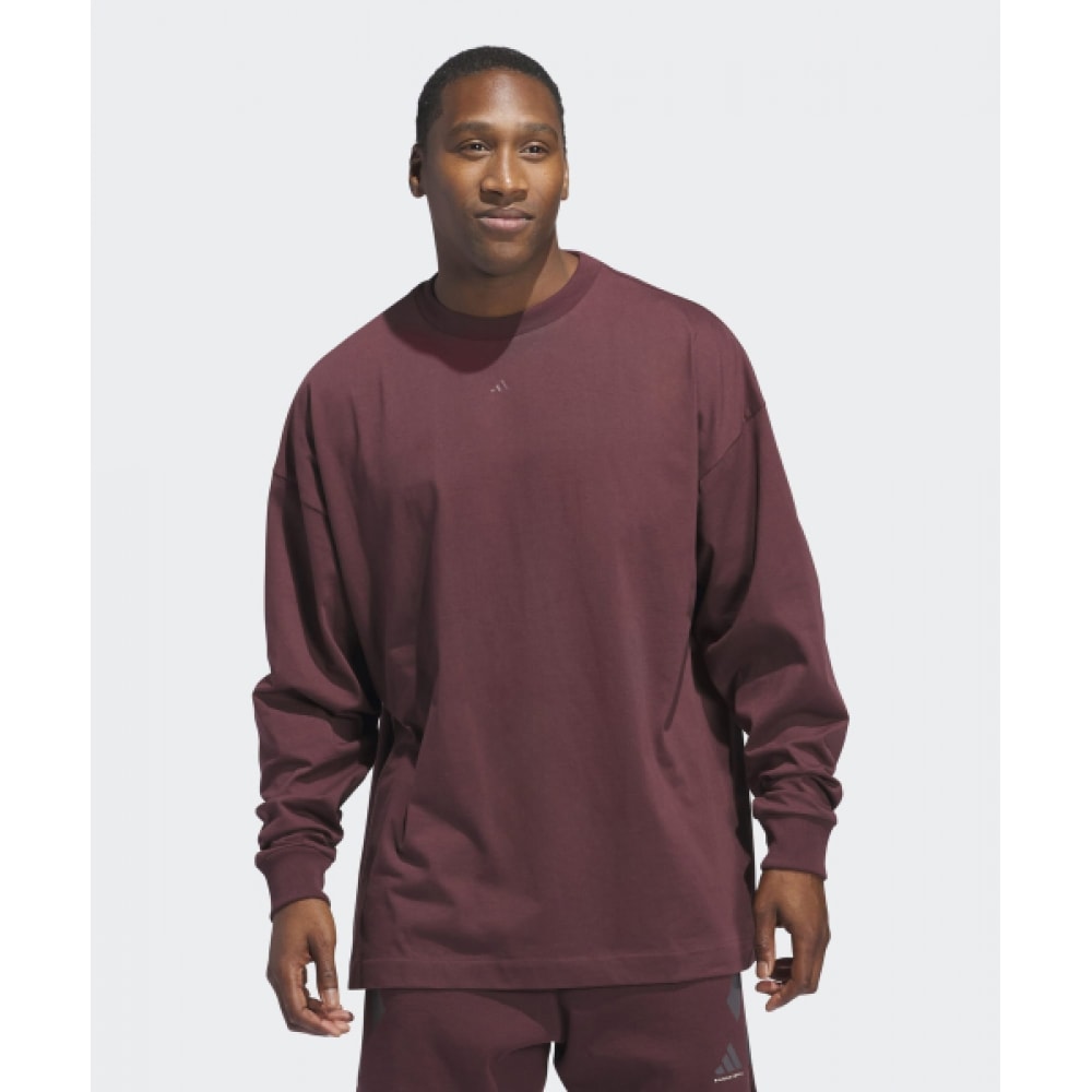 アディダスバスケットボールロングスリーブTシャツ-オーラルビー/JD6131