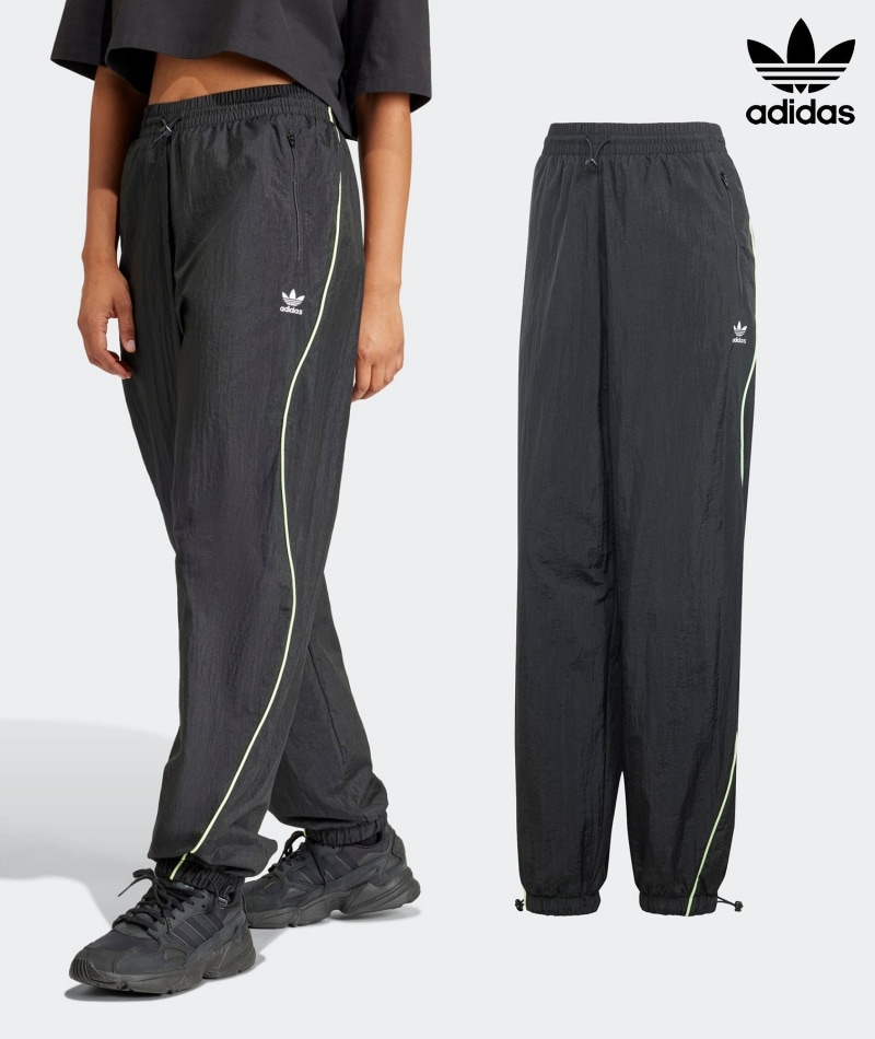 [ADIDAS] アディダス レディース パラシュート パンツ / BLACK
