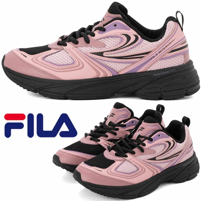 フィラインテラン スニーカー レディース ピンク/ブラック 靴 カジュアル ローカット ダッドシューズ レースアップ FILA WSS25004 evid 6