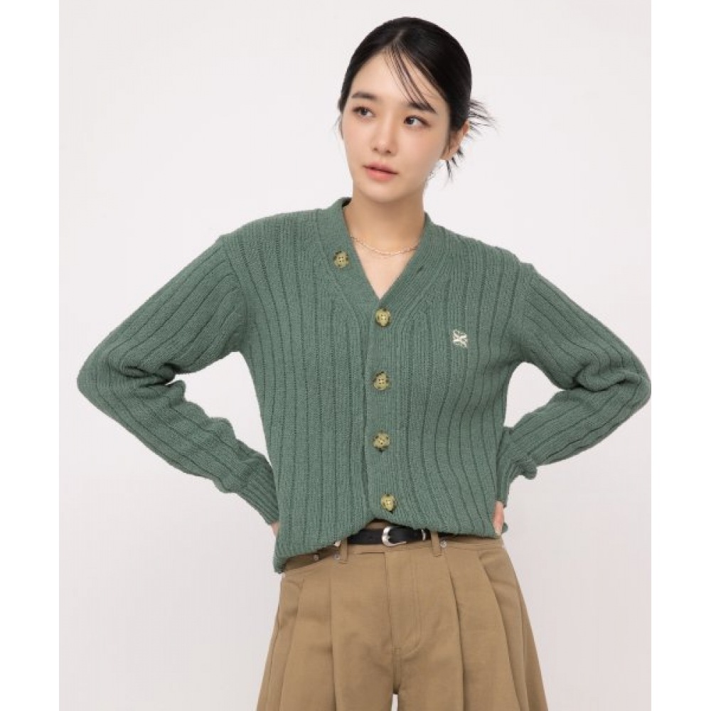 SATUR ファロオーバーサイズブークルカーディガンセージグリーン 18,785円