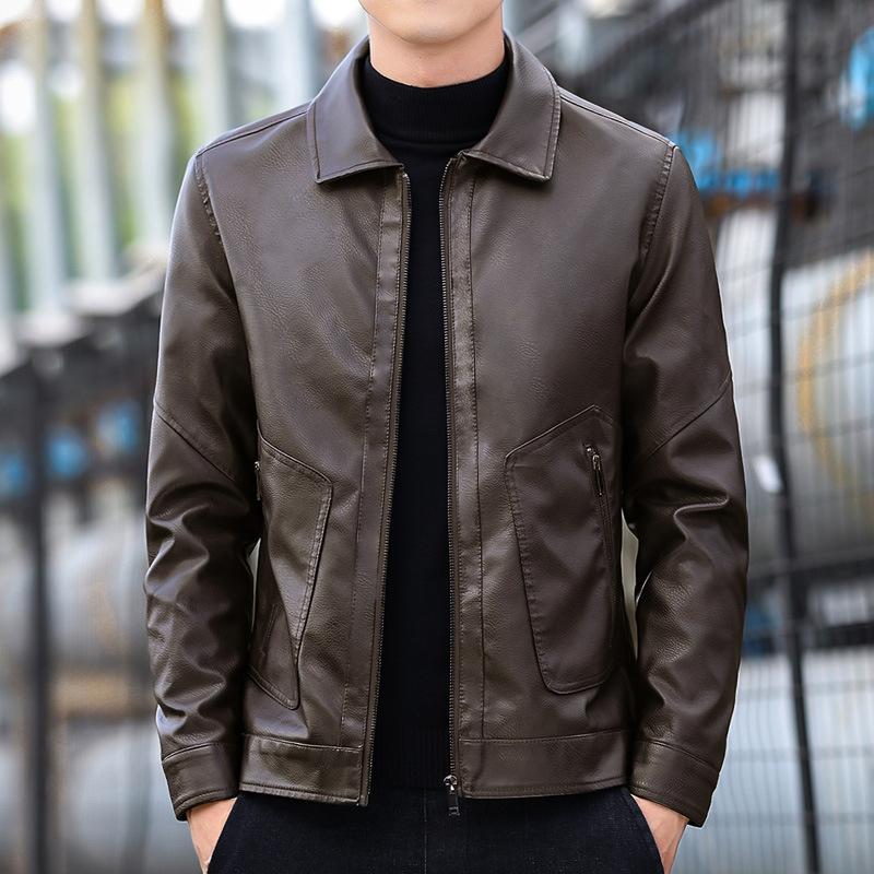 レザージャケット革ジャンメンズおしゃれブルゾン着痩せアウターバイクライダースジャケットテーラードジャケット秋冬開襟冬暖かい防風コーデ 4,982円