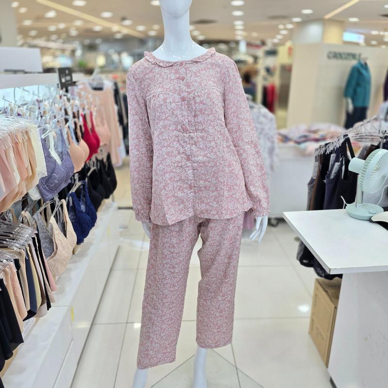 長袖二重ガーゼフラワーな染めカップルパジャマ WP8872R_BP