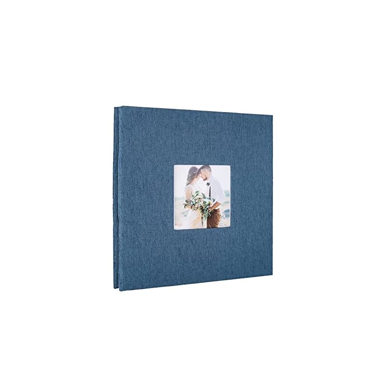 思い出帳 フォトアルバム貼る式 写真 アルバム ファイル DIY フリータイプ 記念日 Lサイズ結婚式 (ブルー)