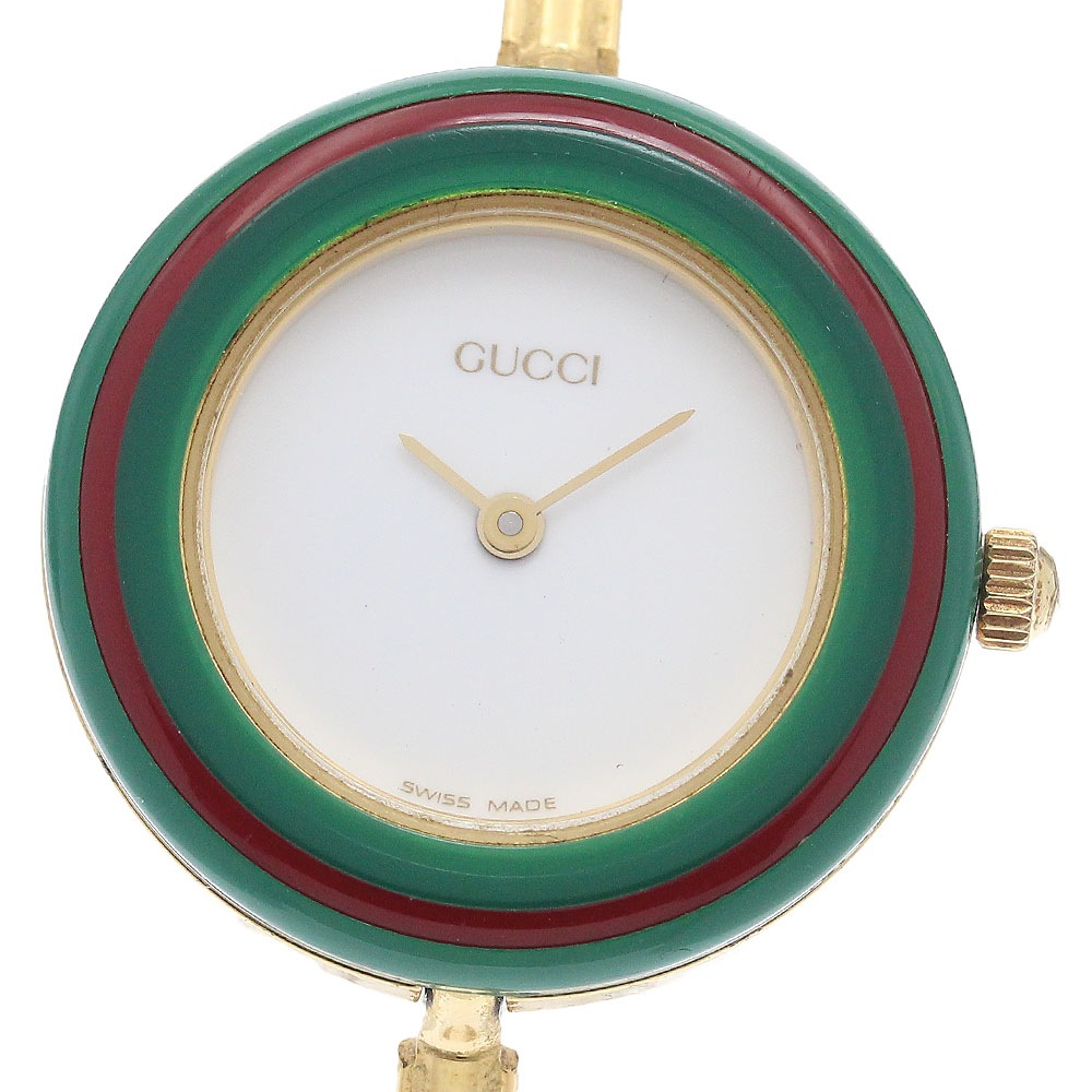 グッチ GUCCI 11/12.2 チェンジベゼル クォーツ レディース 内箱替えベゼル付き_948810【中古】