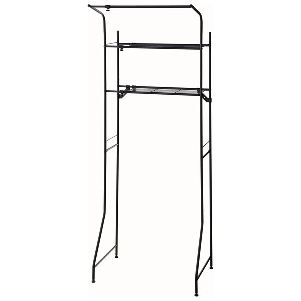 HSR-2B 洗濯機ラック ハンガーバー付 マットブラック