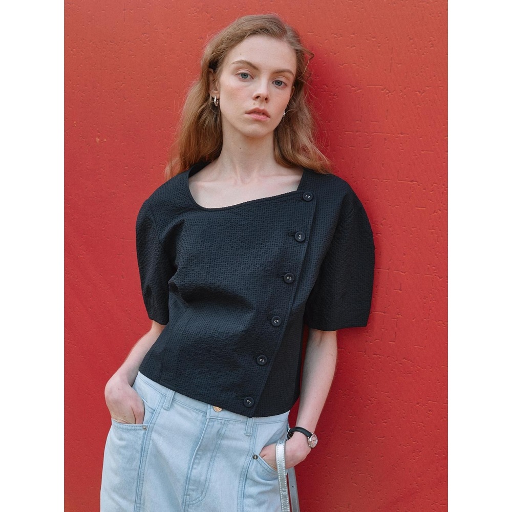 LOEUVRE スクエア カーブネック ジャケット ブラウス SW3MB217-24