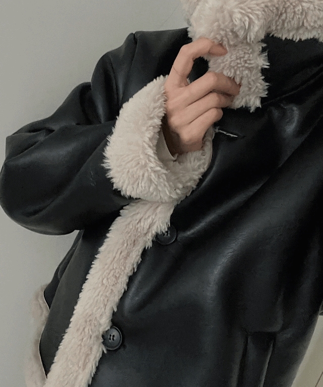 [wool 50%] ウール 裏地 レザー ムートン