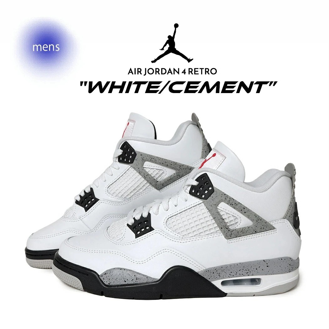 NIKE ナイキ エア ジョーダン 4 レトロ スニーカー AIR JORDAN 4 RETRO WHITE/CEMENT ( 白 ホワイトセメント グレー 灰色 メンズ FV5029-100 )