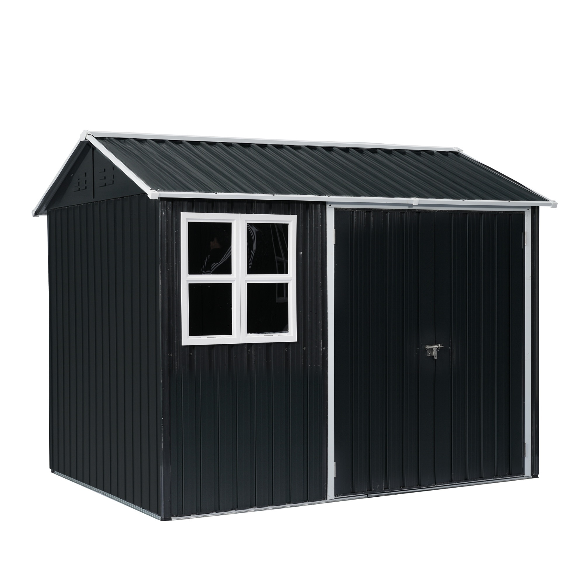 49物置 屋外 スチール 倉庫 戸外収納庫 幅249*奥行き184*高194 物置き おしゃれ 大型 収納庫 屋外物置 防さび ベランダ 防水 ドア スチール物置 屋外収納 ガーデニング 庭 新作【グ