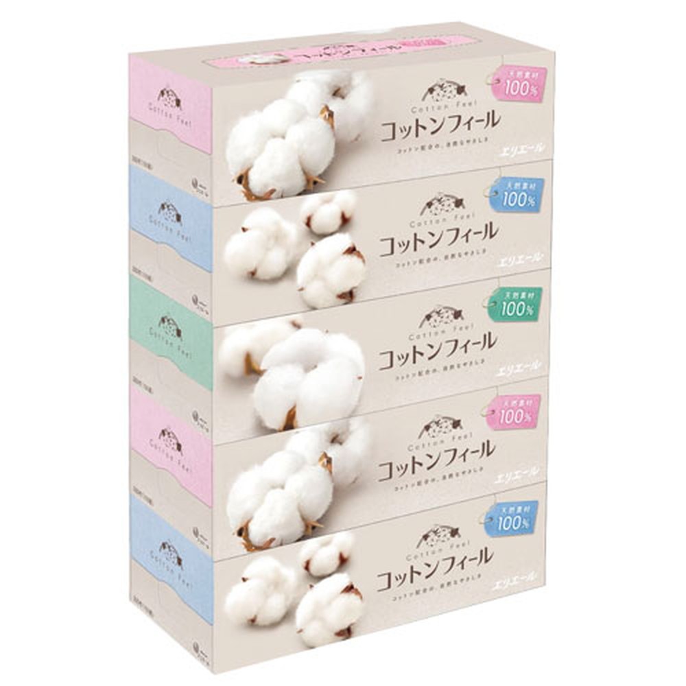 コットンフィール ティッシュ 150組 5P 10個