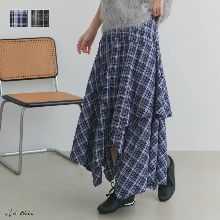イレヘムデザインチェックスカート