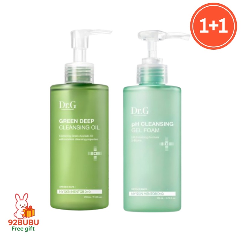 【韓国人気 クレンジングセット 】グリーンディープクレンジングオイル 210ml+低刺激クレンジングジェルフォーム 200ml 低刺激/敏感肌/黒ずみ/メイク落とし/ディープクレンジング/洗顔/乾燥肌