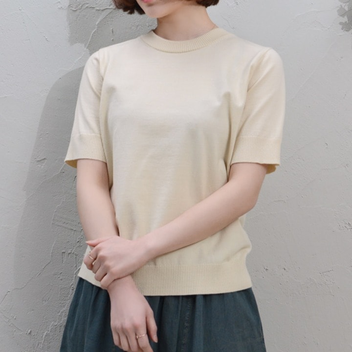 カラーリング半袖ニット