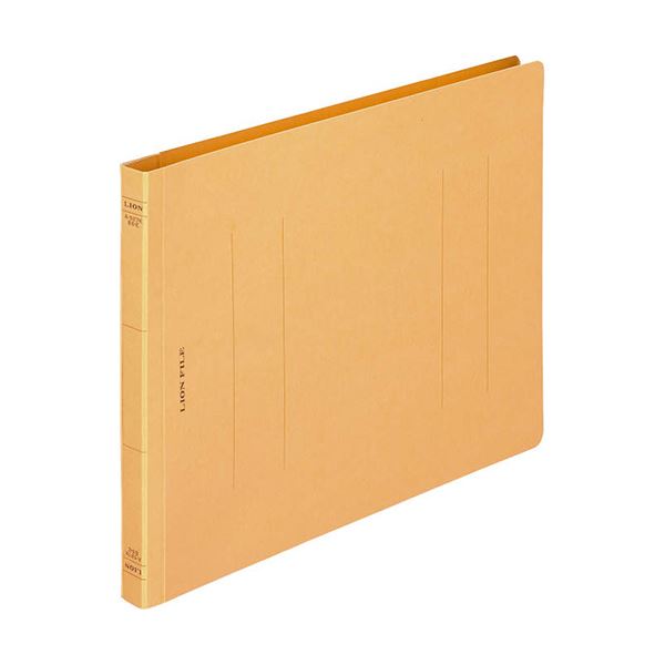 (まとめ) ライオン事務器 フラットファイル(環境) 樹脂押え具 B5ヨコ 150枚収容 背幅18mm 黄 A-527KB5E 1セット(10冊) (×10セット)