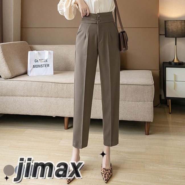 テーパードパンツ レディース スラックス スーツパンツ 九分丈 サルエルパンツ ハイウエスト スーツ ボトムス 美脚 着痩せ 9分丈パンツ ホワイトデー