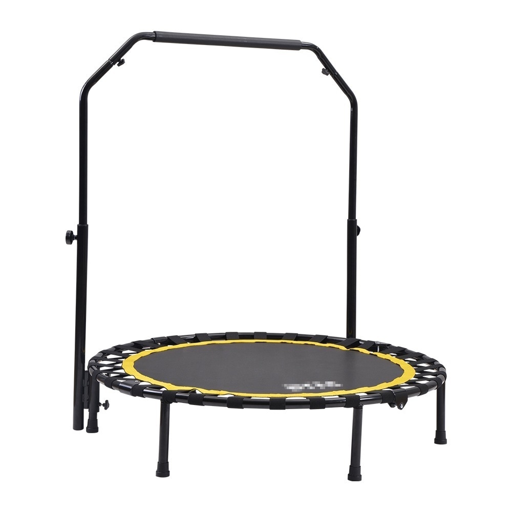 【2枚購入で100円OFF】補助手すり付き トランポリン 耐荷重110kg 102cm ゴム ダイエット器具 健康器具 折りたたみ おもちゃ エクササイズ フィットネス 室内運動 あそび 家庭用 子供