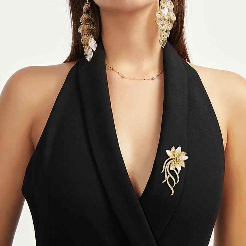 ファッション ブローチ 入学式 卒業式 レディース 韓国 キャッツアイ 蘭 ハイエンド フェミニン ジルコン コサージュ アクセサリー ピン