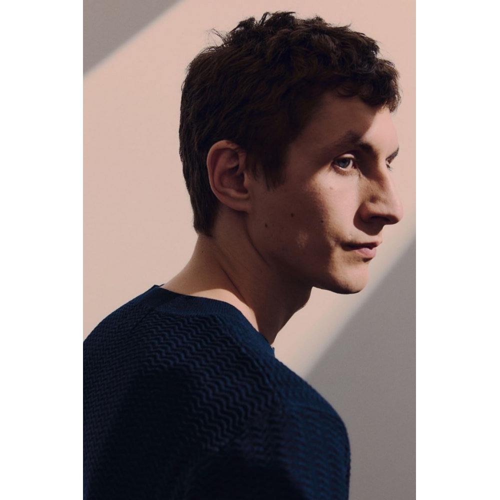 H&M レギュラーフィットテクスチャードニット T シャツネイビーブルー