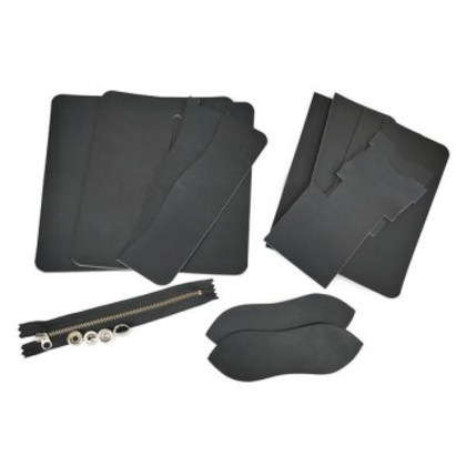 ロングウォレットキットE(小銭入れファスナー式カード横＆縦型) 黒 Pkit153-02