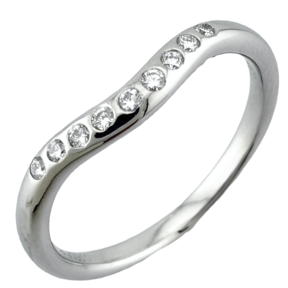 ティファニー カーブドバンド リング 指輪 9.5号 Pt950プラチナ ダイヤモンド TIFFANY&Co. 中古 美品