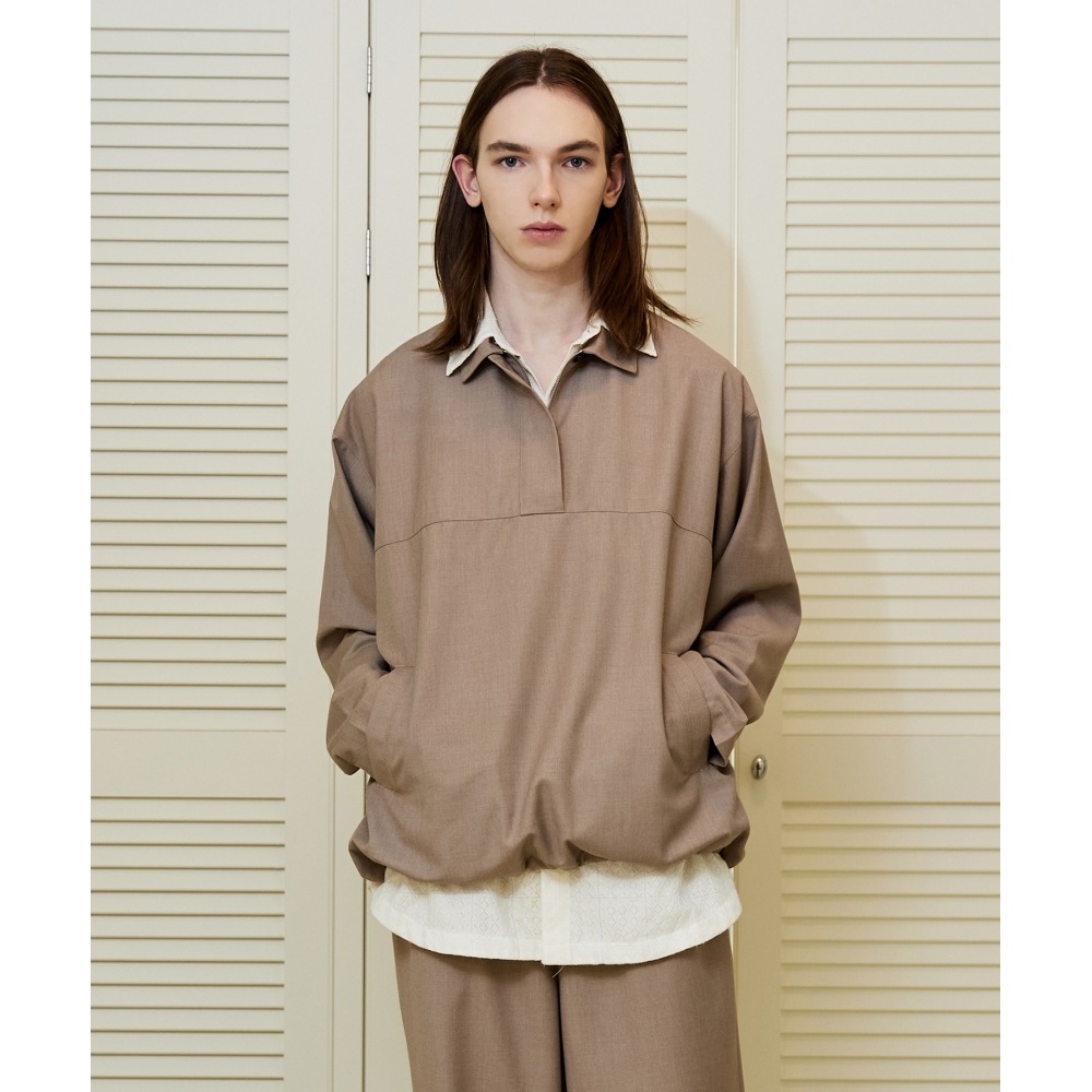 ファレットミニマルカラーアノラックジャケットベージュ